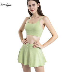 EVELYN OEM ODM Vestido Deportivo Antivaciado Pantskirt <span class=keywords><strong>con</strong></span> Sujetador Deportivo Yoga <span class=keywords><strong>Traje</strong></span> de <span class=keywords><strong>Tenis</strong></span> para Correr Fitness <span class=keywords><strong>Tenis</strong></span> - Product Image 3