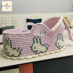 Cesta unisex para cambiar pañales con diseño de estrellas, <span class=keywords><strong>hecha</strong></span> <span class=keywords><strong>a</strong></span> <span class=keywords><strong>mano</strong></span>, de poliéster, color rosa, para el cuidado del bebé, cestas de almacenamiento para la cama - Product Image 5