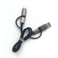 1 M panjang 2.4A kabel pengisi daya Cepat PVC kabel tanggal putih untuk kabel data multifungsi tipe-c 4-IN-1