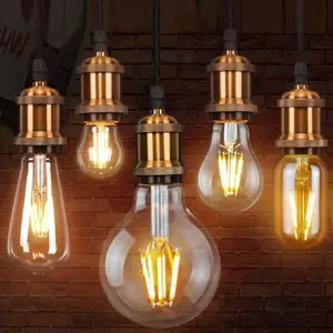 Vente en gros ERP Ambre verre e26 e27 Antique vintage 3 étapes dimmable décoratif rétro st64 g80 g95 g125 4w led edison ampoule à filament