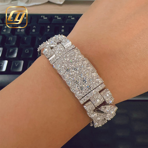 <b>Iced</b> <b>Out</b> Moissanite 16mm 925 Sterling Silver VVS Moissanite Diamond Cuban Link <b>Chain</b> Hip Hop Jewelry Bracelet Cuban Link - Product Image 6