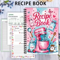 Carnet de Recettes Personnalisable et Ludique à Thème Dessin Animé - Couverture Rigide Durable pour les Passionnés de Cuisine et les Blogueurs Culinaire |   Quantité minimale de commande faible