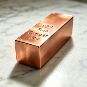Barra de Cobre Puro 999 de 5oz, Lingote Sólido con Acabado Cepillado, Forma Cuadrada, Sin Aleación - Product Image 2