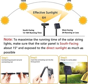 Haute qualité rvb LED solaire arbre de noël lumières chaîne fil de cuivre sortie d'usine éclairage de vacances en plein air et décoration - Product Image 4