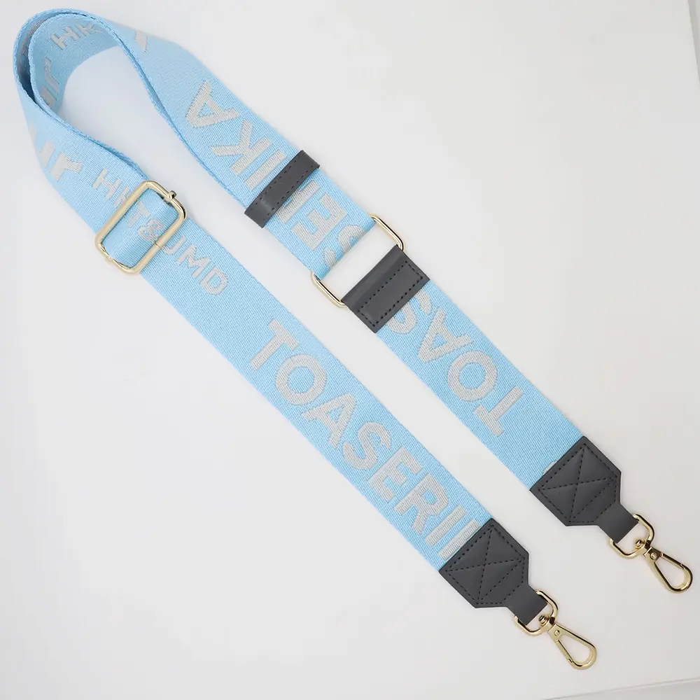 Custom Thick and Wide Replacement Crossbody Bag Straps Lettered Jacquard Pattern Shoulder Straps