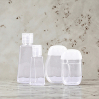 Bouteilles de Gel à presser trapézoïdales ovales transparentes à capuchon rabattable petit désinfectant pour les mains portable en gros bouteilles en plastique PET petites