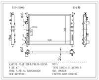 Radiadores de sistema de refrigeración JD 31009 para radiador de automóvil FIAT IDEA PALIO SIENA FIRE MT 46779394