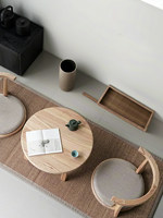 Table basse en bois de frêne de style japonais moderne, table à thé minimaliste zen pour baie vitrée et balcon