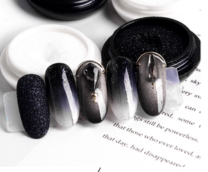 Poudre de laine pour nail art, poudre de <span class=keywords><strong>sucre</strong></span> granulée, poudre flocon de neige blanche, paillettes étoiles noires, accessoires pour nail art, vernis à ongles - Product Image 6