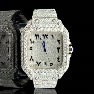 Reloj Automático con Caja Cuadrada de Acero Inoxidable y Cristal Moissanite, Resistente al Agua 10 Bar, Correa de Dos Tonos - Product Image 1