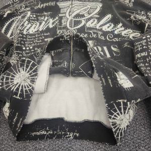 Sudadera con capucha oversize vintage lavada y desgastada de moda, con estampado digital de diamantes de imitación personalizado en toda la prenda, con cremallera para hombre. - Product Image 4