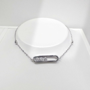 Bracelet chaîne en argent sterling 925 plaqué argent, zircon rond, bijoux fins, usage quotidien, bracelet délicat classique, prix usine. - Product Image 5