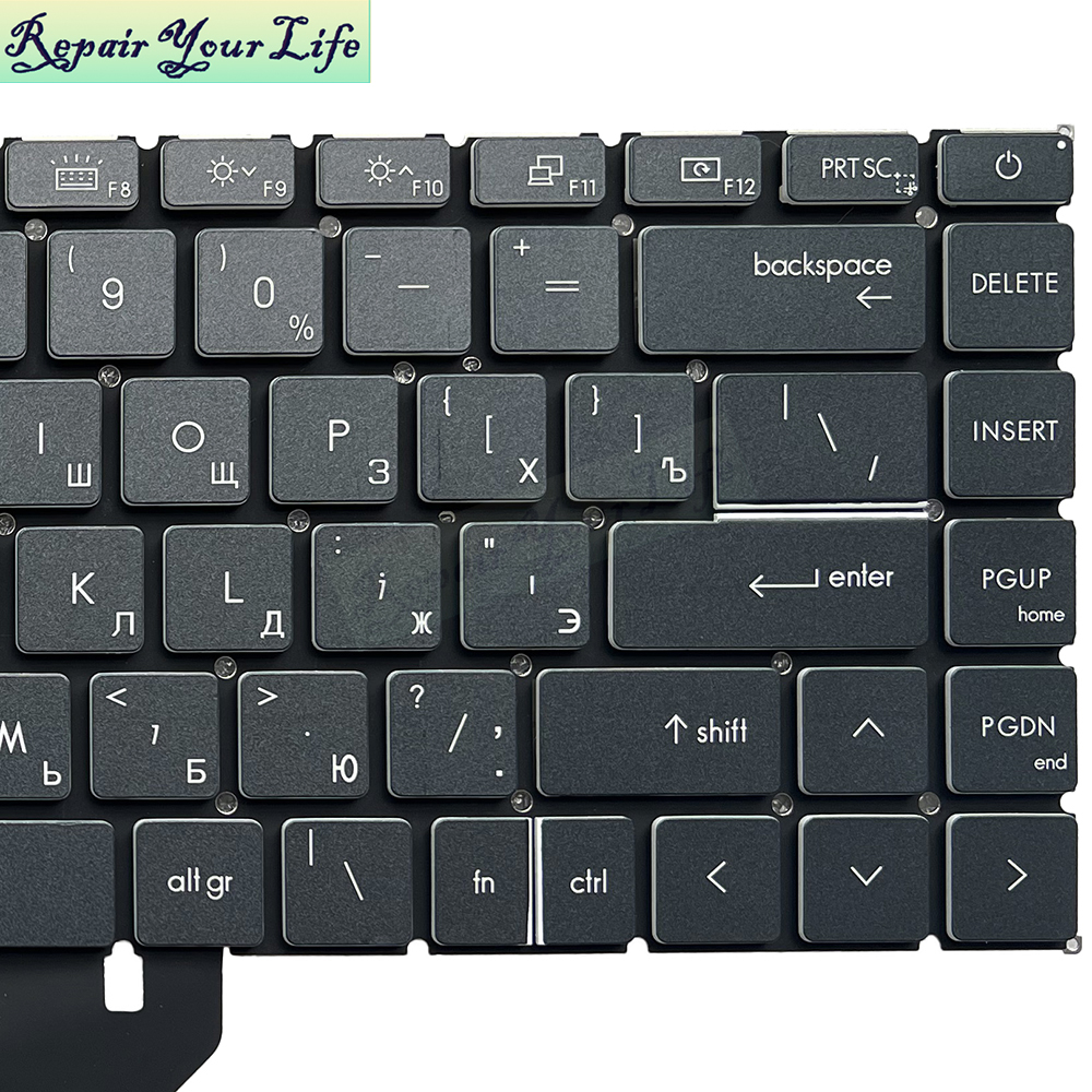 RU US Backlit Laptop Keyboard for MSI Creator Z16 - Grey, 6-Month