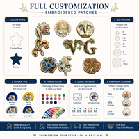 Écussons brodés floraux vintage personnalisés, thermocollants ou à coudre, badges monogrammes pour vêtements, vestes, sacs et accessoires vestimentaires