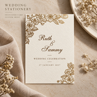 Ensemble de papeterie florale Golden Line pour mariage, invitations personnalisées, cartes « Save the Date », cartes RSVP pour la décoration de la fête de mariage