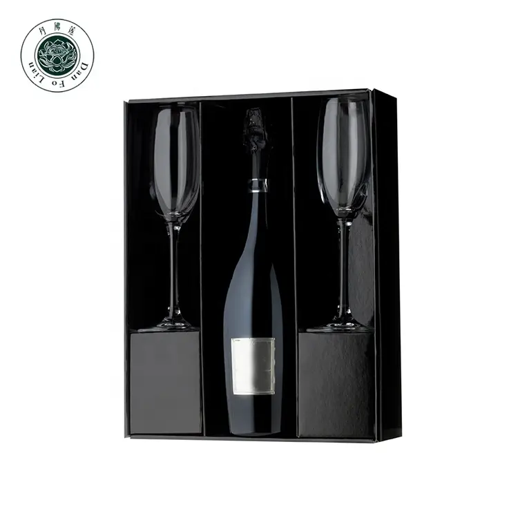 Papelão caixas de copos de champanhe flauta individuais personalizados caixas de vinho de vidro de luxo caixa de presente de papel para copos de vinho champanhe