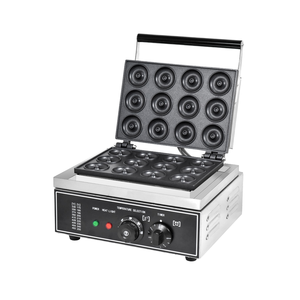 เครื่องทำโดนัทขนาดเล็ก12ช่องอัตโนมัติเชิงพาณิชย์เครื่องทำโดนัทไฟฟ้าไม่ติดสแตนเลสจับเวลาควบคุมอุณหภูมิเบเกอรี่แป้ง - Product Image 2