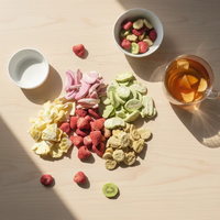 Bulk groothandel gevriesdroogde gemengde fruitsnacks knapperige gedroogde fruitmix gezonde fruitstukjes voor havermout & yoghurt