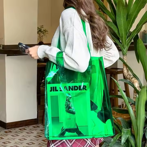 Transparent PVC <b>Buckle</b> Closure Tote Bag for Women Advertising Gift with Customized Logo - Product Image 5