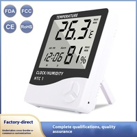 Hochpräzises digitales Innen thermometer Feuchtigkeit messer Großbild-Home-Wecker ABS-Material ODM Kunden spezifische Unterstützung