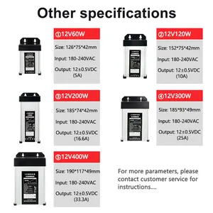 New Arrival Rainproof Source 12v 1a Power Supply 12v-50-amp 400w 350w 200w 150w 33.3a 21.7a For Outdoor Led Strip Light