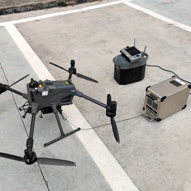 110m/220m Tethered Drone System Aluminum Alloy Cable 600~850VDC Output 7000W Customizable Length Power Supply Accessories