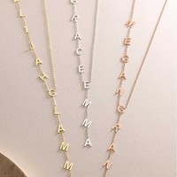 Collier tendance pour homme en acier inoxydable poli miroir, inaltérable, avec lettre latérale personnalisable, idéal pour la création de bijoux DIY, chaîne lettre Y