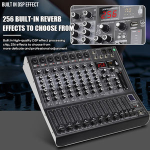 Console de mixage audio professionnelle 256 DSP 8 canaux et processeur d'effets AUX FX Paths avec mélangeur de lecteur <span class=keywords><strong>MP3</strong></span> Bluetooth EQ 3 bandes - Product Image 3