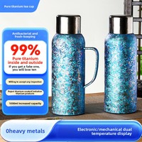 Bouilloire en titane pur, modèle Heirloom, thermos entièrement en titane, pot isotherme avec poignée, couvercle à fermeture magnétique, grande capacité 1L, titane