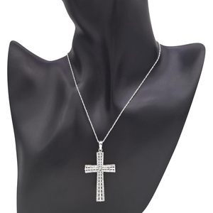 Collier pendentif croix en diamant Jewelspaark 1,13 carats en argent sterling 925 plaqué rhodium, taille brillant, chaîne de 18 pouces pour femme - Product Image 2