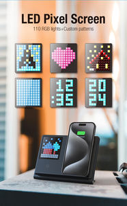 Nouvel Arrivage <span class=keywords><strong>Pixel</strong></span> Animation Réveil 15W Pliable Magnétique Téléphone Mobile 3 en 1 Multifonctionnel Chargeur <span class=keywords><strong>Sans</strong></span> <span class=keywords><strong>Fil</strong></span> pour iPhone - Product Image 2