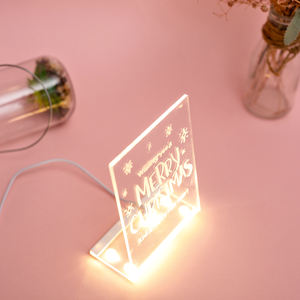 Pannello da disegno 3D in acrilico luminescente USB cancellabile a prova <span class=keywords><strong>di</strong></span> polvere con pannello per appunti a luce notturna trasparente a prova <span class=keywords><strong>di</strong></span> polvere nota cancellabile - Product Image 2