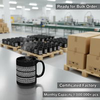 Grandes tasses à sublimation noires de 15 oz - Taille idéale pour les amateurs de café américains