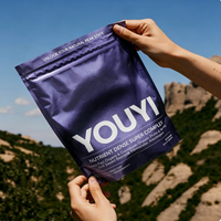 YOUYI Sachet Doypack à fond plat pour café avec valve de dégazage unidirectionnelle, en feuille d'aluminium, refermable avec fermeture éclair, impression personnalisée