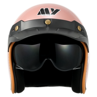 Casque de moto vintage unisexe MY à visage ouvert en ABS avec fermeture à dégagement rapide, homologué DOT, design rétro, graphique toutes saisons