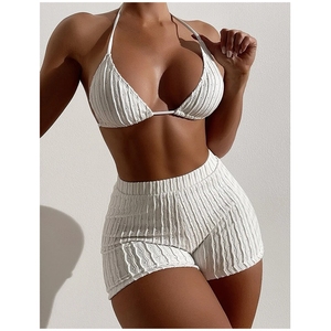 JSN92031021 2023 Nueva llegada Traje de baño Arrugado Traje de baño Mujeres <span class=keywords><strong>Boxer</strong></span> Cordón Traje de baño - Product Image 1