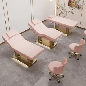 Luxury pink Salon <b>Bed</b> Modern 4 Motor <b>Led</b> Lights Massage Table Electric Beauty Center <b>Bed</b> for Salon - Product Image 4