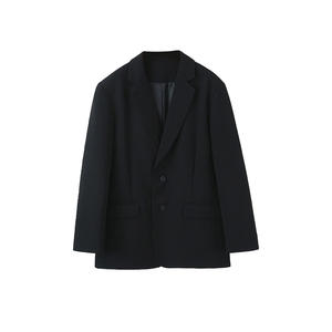 Blazer Casual para Mujer Talla Grande, Color Negro Clásico, Tejido Sólido, Cierre de un Botón, Modelo N8558 - Product Image 1