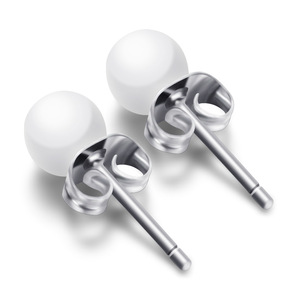 Stainless Steel <b>Stud</b> <b>Earrings</b> 6mm Imitation Pearl Round Bead Multi Color For Students Fashion Jewelry - Product Image 4