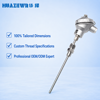 Sonde de température intégrée blindée PT100 RTD K E J T Type Thermocouple avec boîtier de jonction étanche pour l'industrie