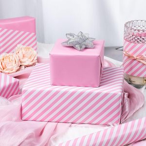Pink And <b>White</b> Stripes Wrapping Paper 17 In X 32.8 Ft Reversible Gift <b>Wrap</b> For Birthday Valentines Mothers Day Graduation - Product Image 3