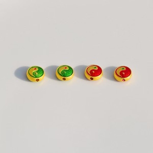 Gold Tai Chi Spacer Beads <b>Red</b> Green Yin Yang Alloy Scattered Beads For DIY Jewelry Making <b>Bracelet</b> Necklace Accessories - Product Image 5