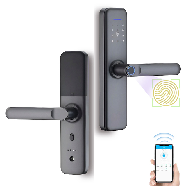 Elock ES251F Mobile Control Fingerprint Slim Electronic Smart Door Lock Security Lock Wifi Smart Door Lock