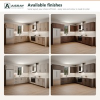 Armoires de cuisine en placage de bois RTA au design Shaker, aménagement en forme de L et unités prêtes à assembler avec dimensions personnalisées