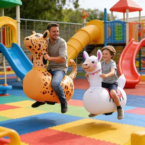 Inflatable Bouncy Leopard <b>Alpaca</b> Hopper <b>Toys</b> Heavy Duty Ride On Jumping Animal with Air Pump 220lbs Capacity Indoor Outdoor Gift - Product Image 6
