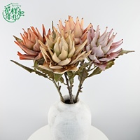 Groothandel Hoge Kwaliteit Kunstmatige King Protea Zijden Bloemen Binnen voor Tuin Landschap Bruiloft Oosterse Tafeldecoratie