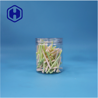 Pot à ouverture facile en plastique transparent pour animaux de compagnie avec couvercle à vis pour bonbons au chocolat anti-fuite sans BPA