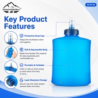 Fabricant direct, gourde souple en TPU sans BPA, logo personnalisé, 100% étanche, bouteille d'eau à presser pour la randonnée et le cyclisme