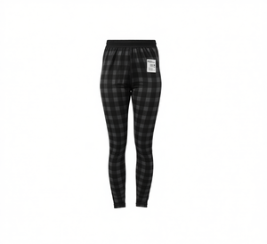 Leggings a Quadri a Tutta Lunghezza con Vita Elastica, in Maglia Elasticizzata di Spandex e Poliestere, Stile Basico per Tutte le Stagioni - Product Image 1