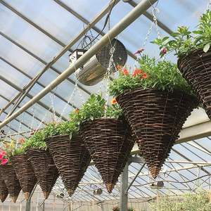 यूलिन जिफू शंकु हस्तनिर्मित रतन फांसी की टोकरी, प्लास्टिक लाइनर के साथ कंसीकल रतन दीवार प्लांटर - Product Image 5